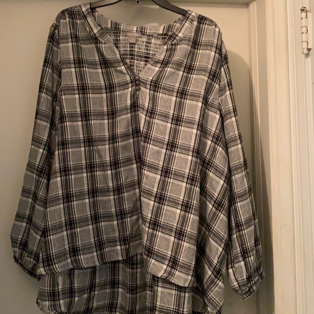 Plaid Smock Top